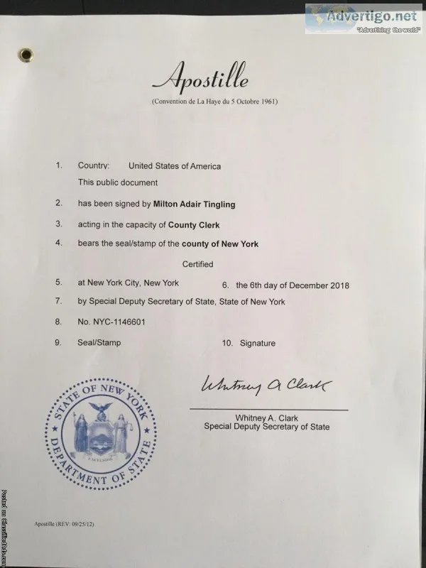 NYC APOSTILLE SERVICES FOR ALL FOREIGN MARRIAGES