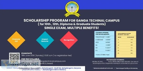 Scholarship Test 2019 - Ganga Technical Campus