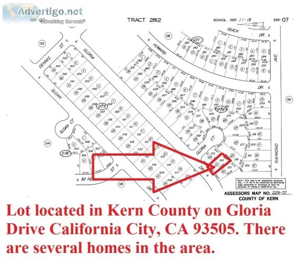 LOT ON GLORIA DRIVE LOCATED IN CALIFORNIA CITY