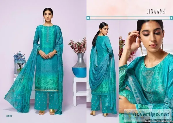 elegant jinaam amyra digital printed viscose upada silk suits