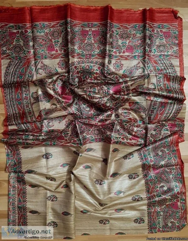 elegant Pure tussar gicha screen print sarees available