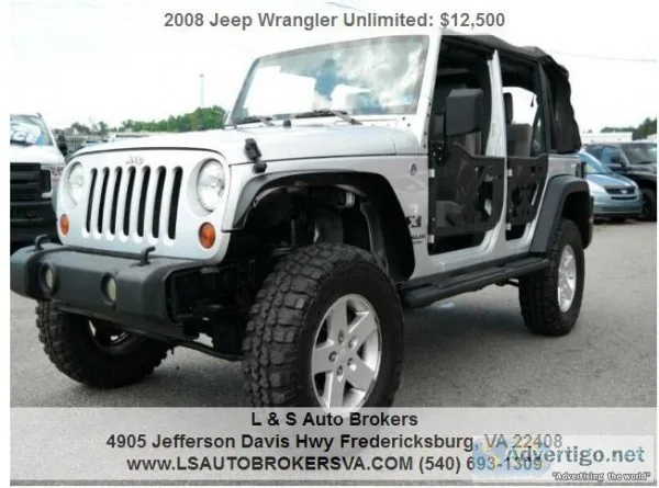 2008 JEEP WRANGLER UNLIMITED 4X4LOW MILESFINANCING AVAILABLE