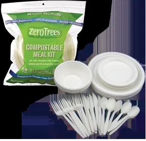 Earthsmart Compostable Table Wares and Utensils 68 pc Meal Kit