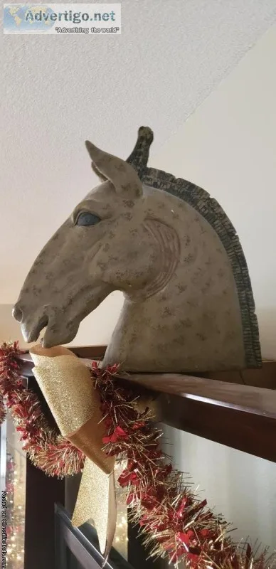 Big heavy horse head statue.