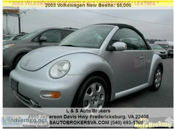 2003 VOLKSWAGEN NEW BEETLE GLS CONVERTIBLELEA THER