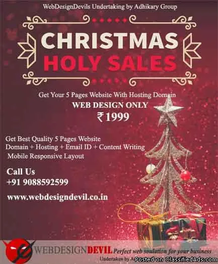 5 Pages Website With Hosting Domain in Rs1999