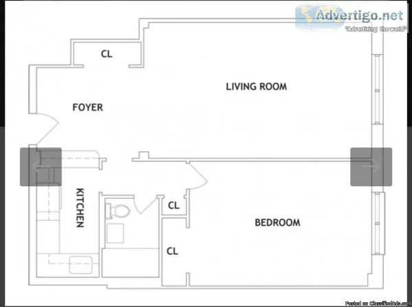 Renovated 1 bedroom apartment