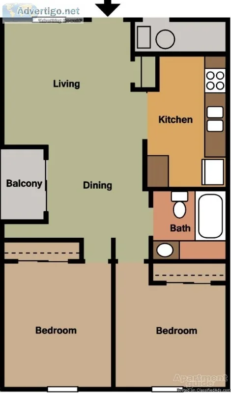 LAST 2 bed 1 bath avail 327 Call now