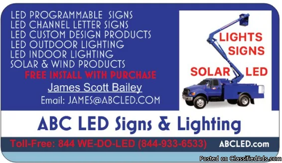 Free Estimate LED Lighting LED Signs and Solar Products