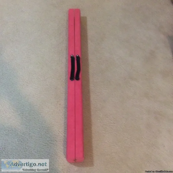 2015 8ft Pink Suede Balance Beam w Carrying Case
