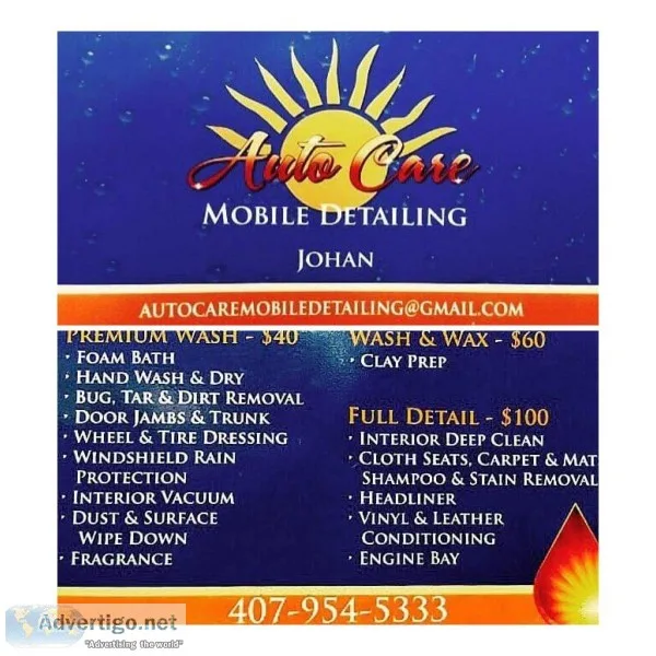 Auto care mobile detailing