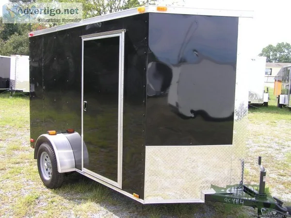 6 x 10 Black Enclosed Cargo Trailer WV-nose - 11422