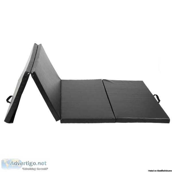 Folding Gymnastics Mat Black - 4  x 8  x 2" - BRAND NEW - FR