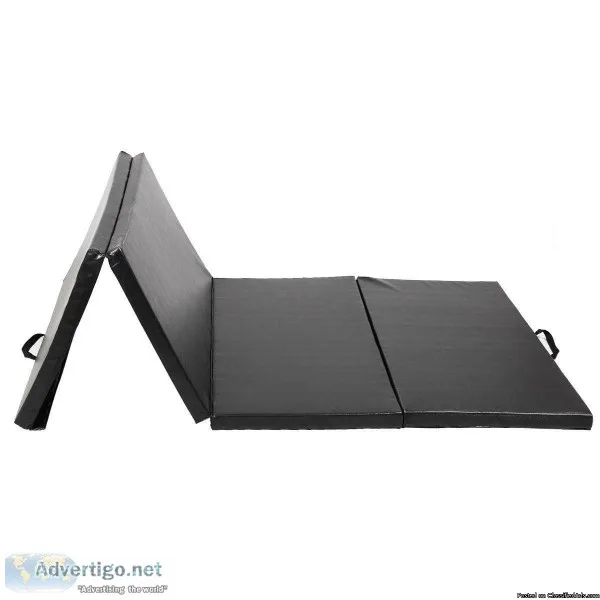 Folding Gymnastics Mat Black - 4  x 8  x 2&quot - BRAND NEW - FR