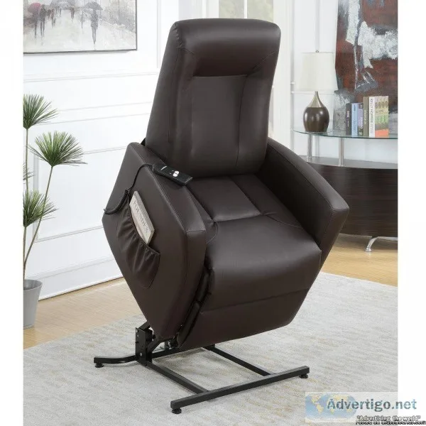 Contemporary Motion Power Lift Recliner Assistance Chair Espress