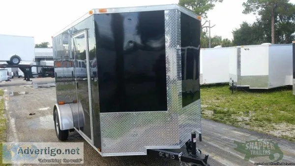 6 x 12 Black Enclosed Cargo Trailer WV-nose - 11887