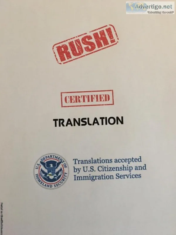 NYC RUSH USCIS CERTIFIED TRANSLATION SERVICES (7 DAYS A WEEK)