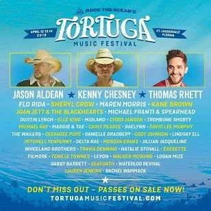 TORTUGA FESTIVAL VIP TICKET - wrist band - 2019 KENNY CHESNEY