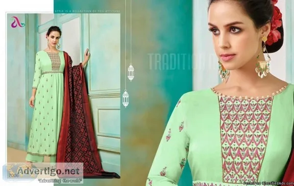 elegant viscose uppada silk embroidery angroop sundaram suits av