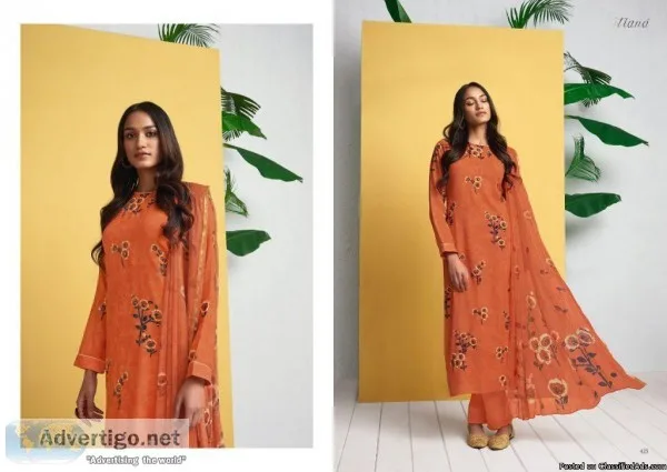 elegant pure linen embroidered sahiba ITRANA ruhaniyat suits ava