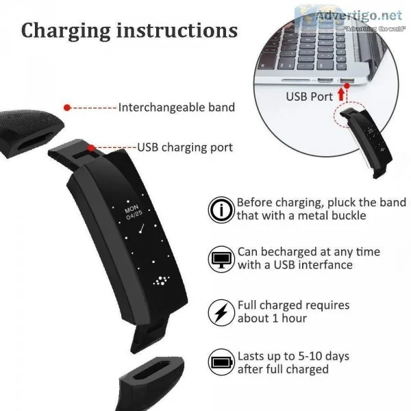 Hammer Fit Easy To Charge Smart Fitness Band