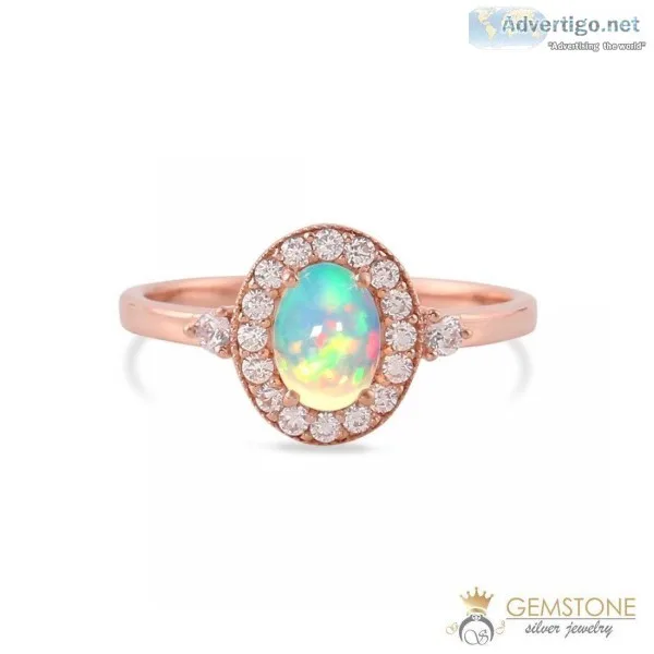 14K ROSE GOLD VERMEIL OPAL RING-GENTLENESS