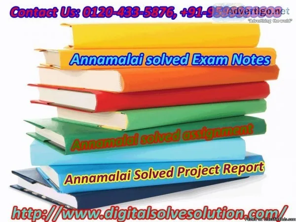 What do you know about annamalai solved project report 0120-433-