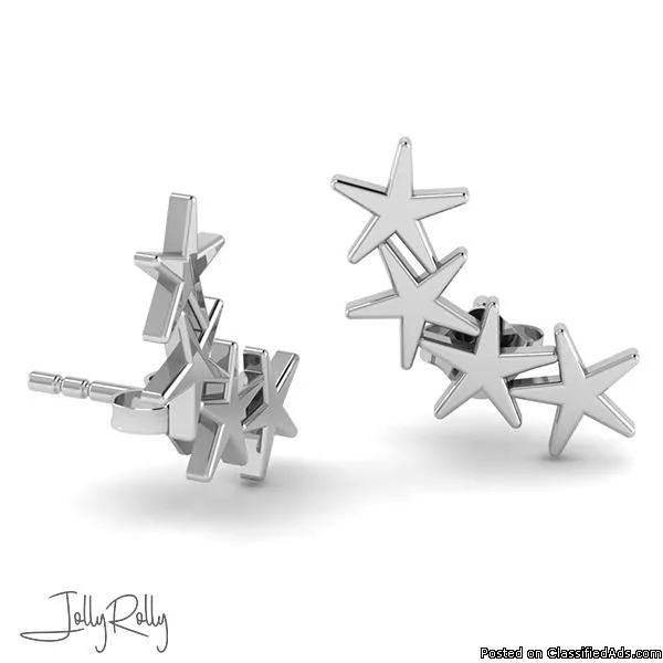 Star Trail Silver Earrings and Studs by JollyRolly