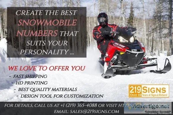 Best Snowmobile numbers  219signs.com