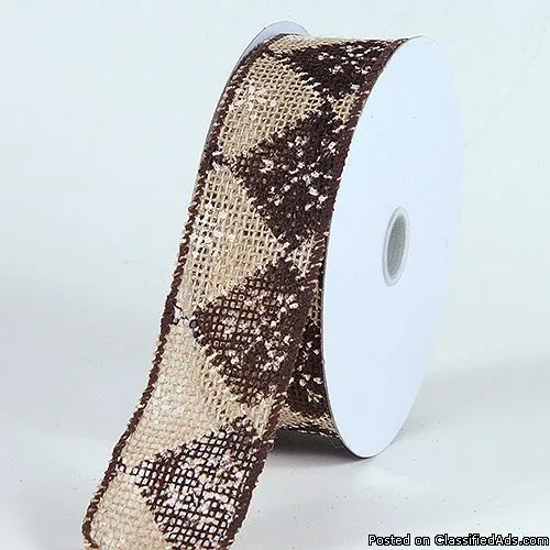 1-12 Inch x 10 Yards Burlap Christmas Ribbon