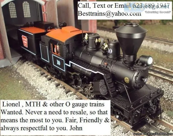 CASH for Lionel Atlas O  MTH Train collections Trains Wanted Cas