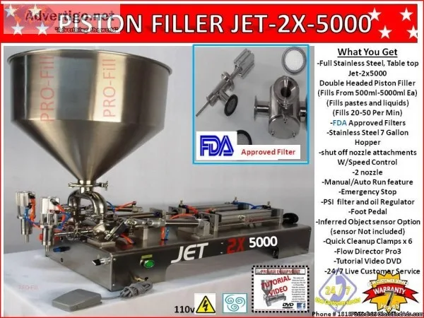 Jet-2x-5000 Double Head -Piston Filler