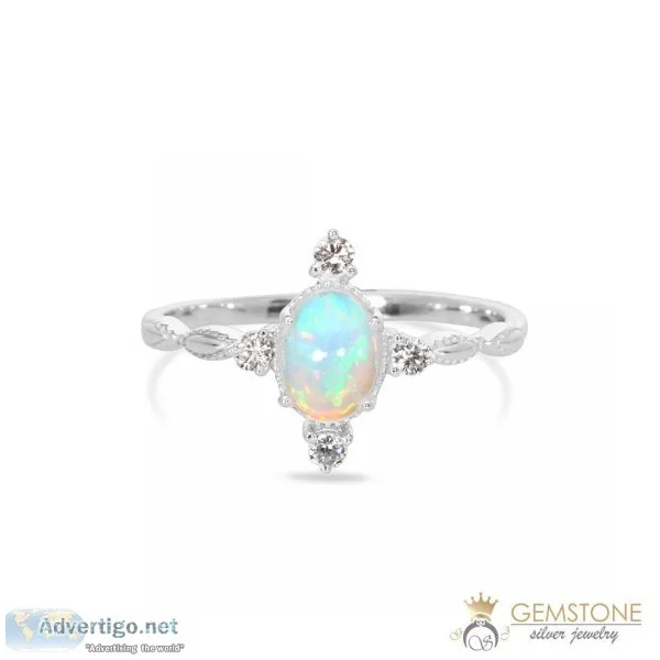 925 STERLING SILVER OPAL RING - BRILLIANCE