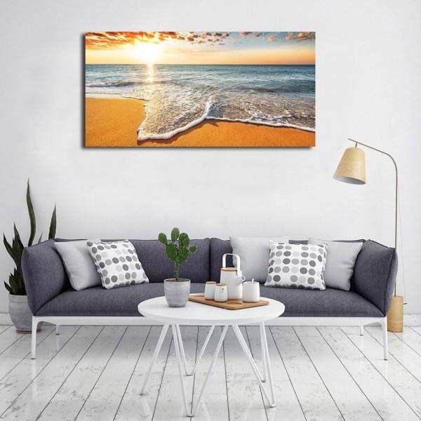 Brilliant Ocean Beach Sunrise Canvas Wall Art For Home Decor