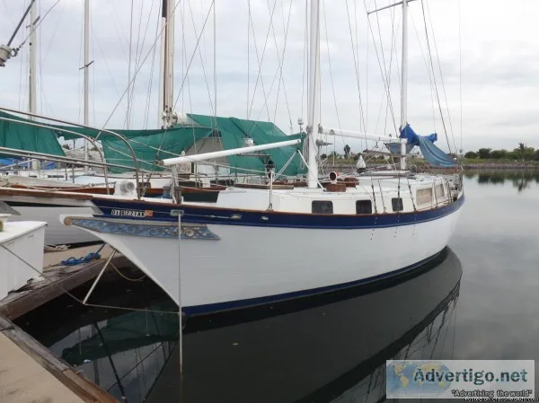 38 foot seagoing ketch rigged sailboat