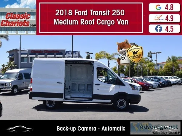 Used 2018 Ford Transit 250 Medium Roof Cargo Van for Sale in San