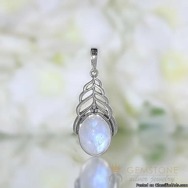 Moonstone Pendant - Secret Leaves-GSJ