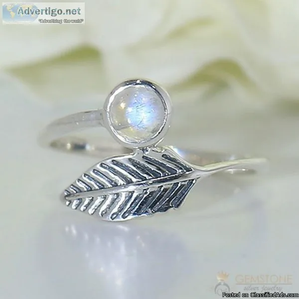 Moonstone Ring Hoops Of Nature-GSJ