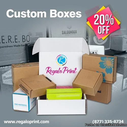 Custom Stickers Printing and Boxes Packaging Services at 20% off