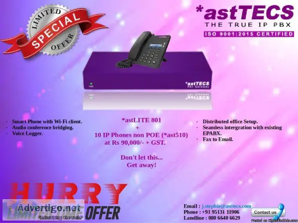 An Exclusive Offer - astLite801 with 10 Ip-Phones