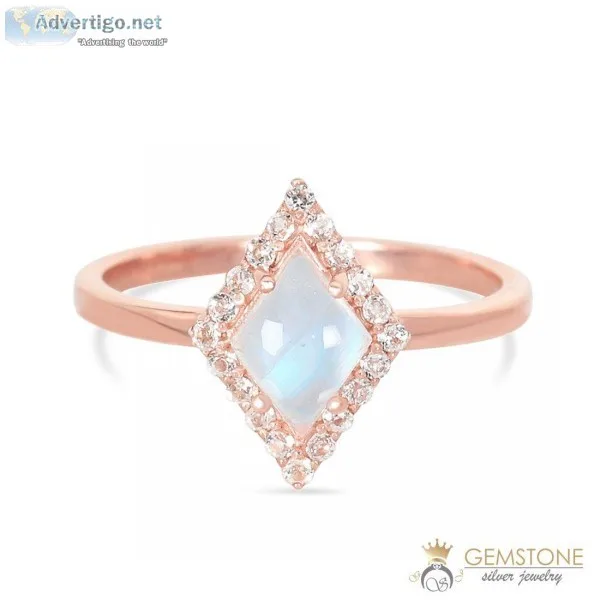14K ROSE GOLD VERMEIL MOONSTONE RING - FELICITY