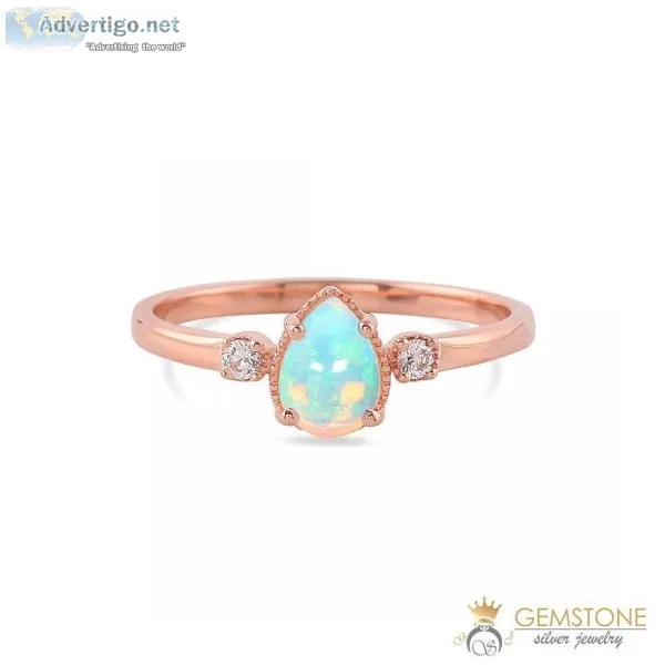 14K ROSE GOLD VERMEIL OPAL RING - EXIST