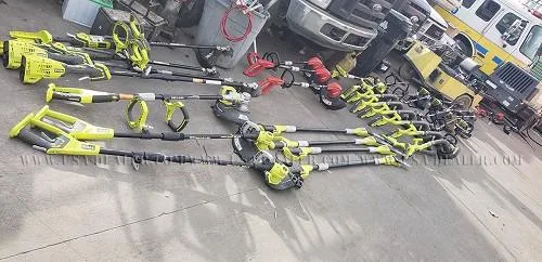 LOT OF RYOBI WEED EATERS AND TRIMMERS