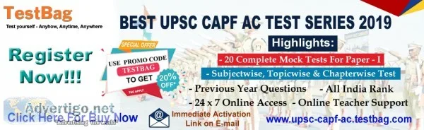 UPSC CAPF AC Mock Test  UPSC CAPF AC Exam - TestBag