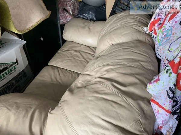 Cream color sofa and love seat