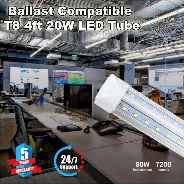 Install T8 8ft V Shape LED Tube 60W Integrated 6500k Clear For L