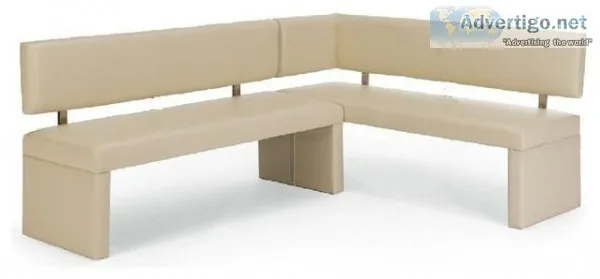 NEW off white leather dining corner bench