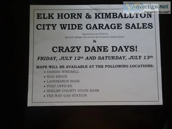 Elk Horn-Kimballton City Wide Garage Sales