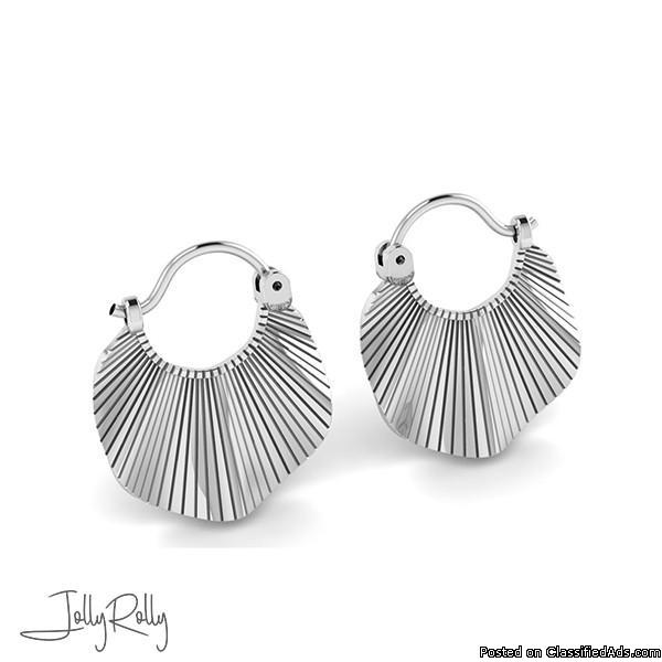 Wavy Scarf- Silver Earrings and Studs by JollyRolly