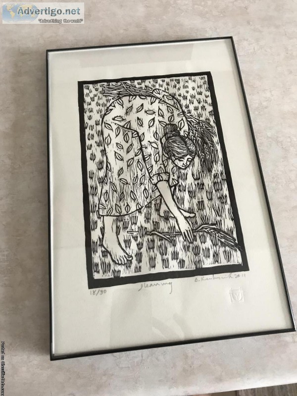 BRIAN KERSHISNIK. Signed numbered woodcut print